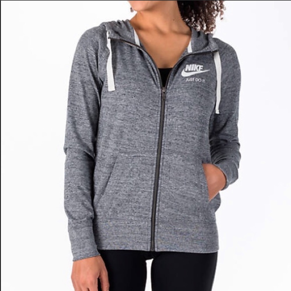NWT Nike Sportswear Vintage Zip Up Sweater Grey